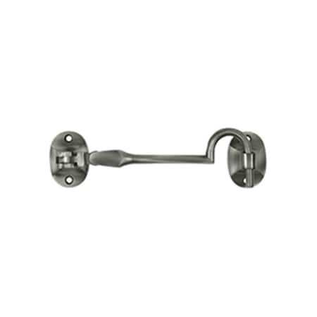 Dendesigns 4 in. British Style Cabin Hooks, Antique Nickel - Solid DE831478